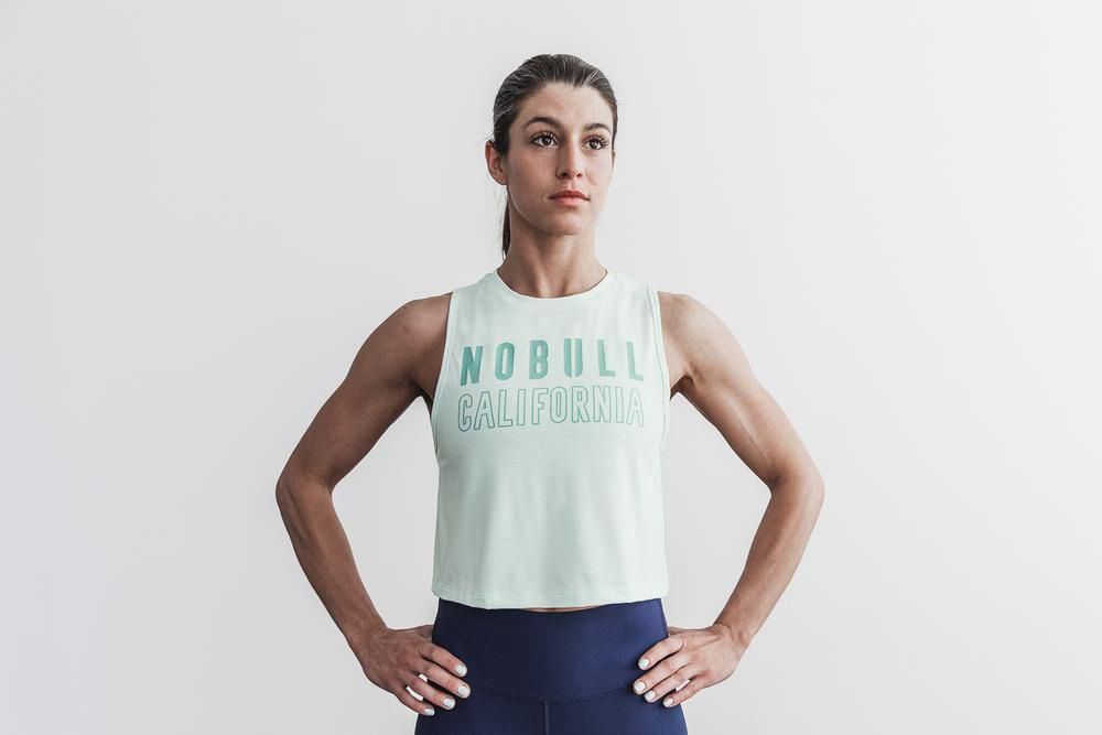 NOBULL Women's Muscle (California) Tank Tops - Mist - Ireland (4628GCTDK)